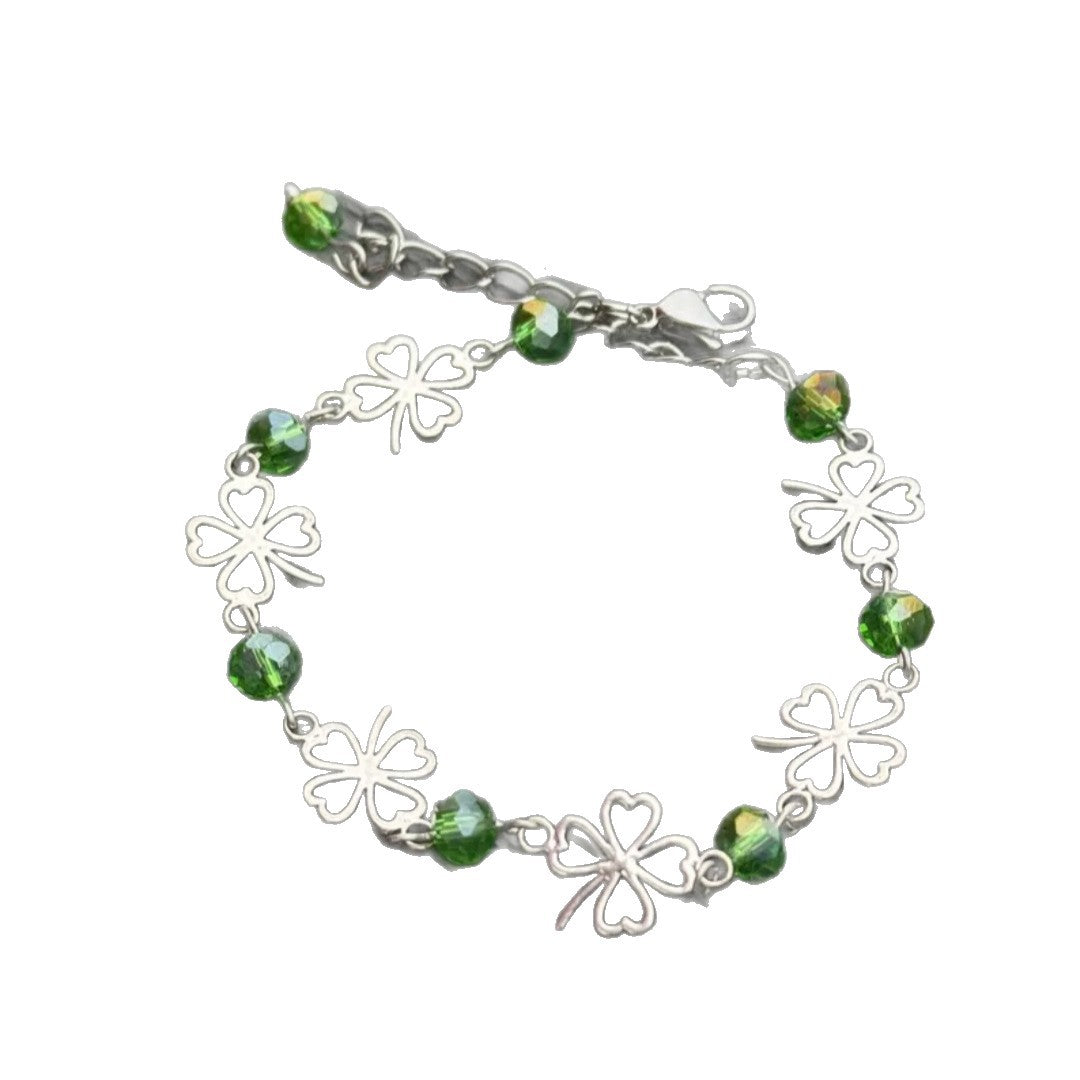 Green Lucky Four-leaf Clover St. Day Gift Light Luxury Bracelets