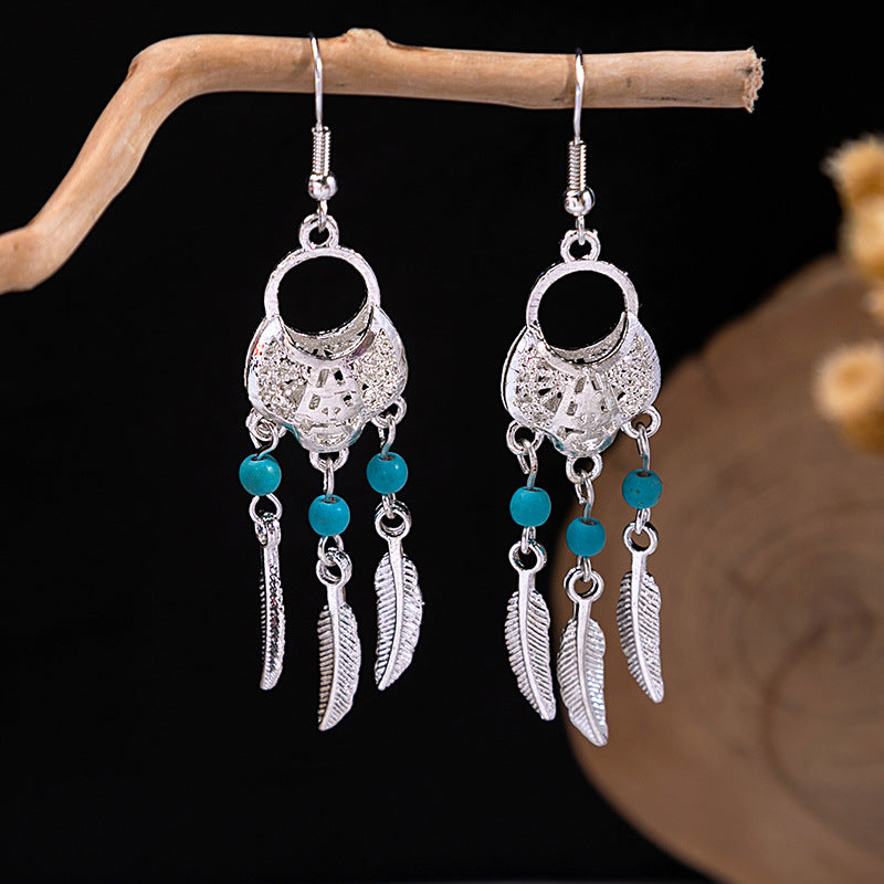 Tassel Turquoise Retro Minority Ethnic Style Earrings