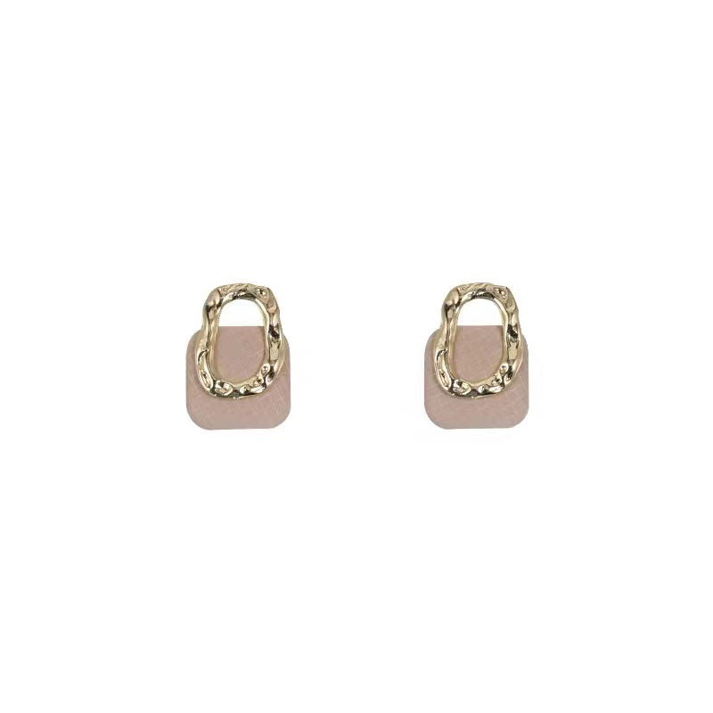 Women's French Style Retro Debutante Square Geometric Fashionable Earrings