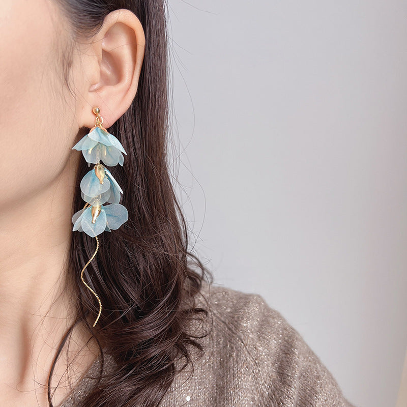 Fairy Light Blue Flower Mosquito Coil Ear Clip