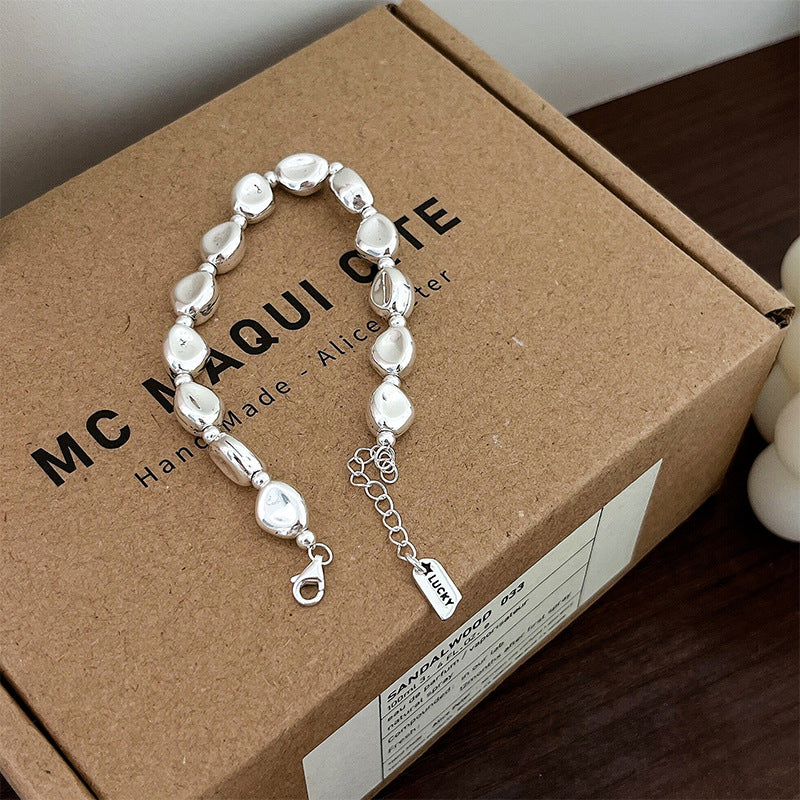 Bracelets de niche en argent Sterling Rock pour femmes