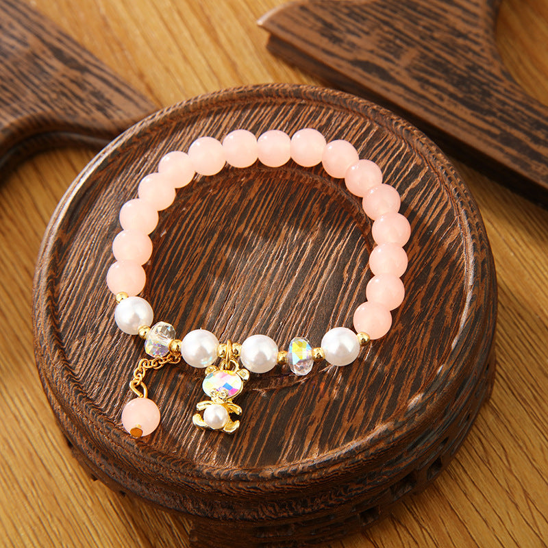 Style Colorful Female String Imitation Jade Material Bracelets