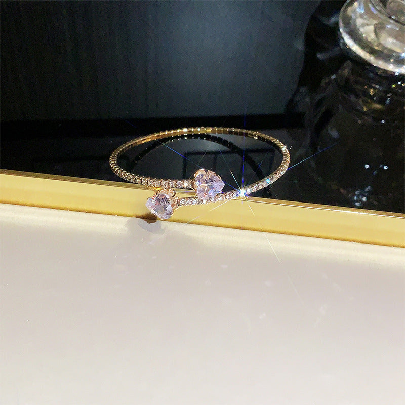 Rhinestone Zircon Elastic Laminated Adjustable Female Bracelets