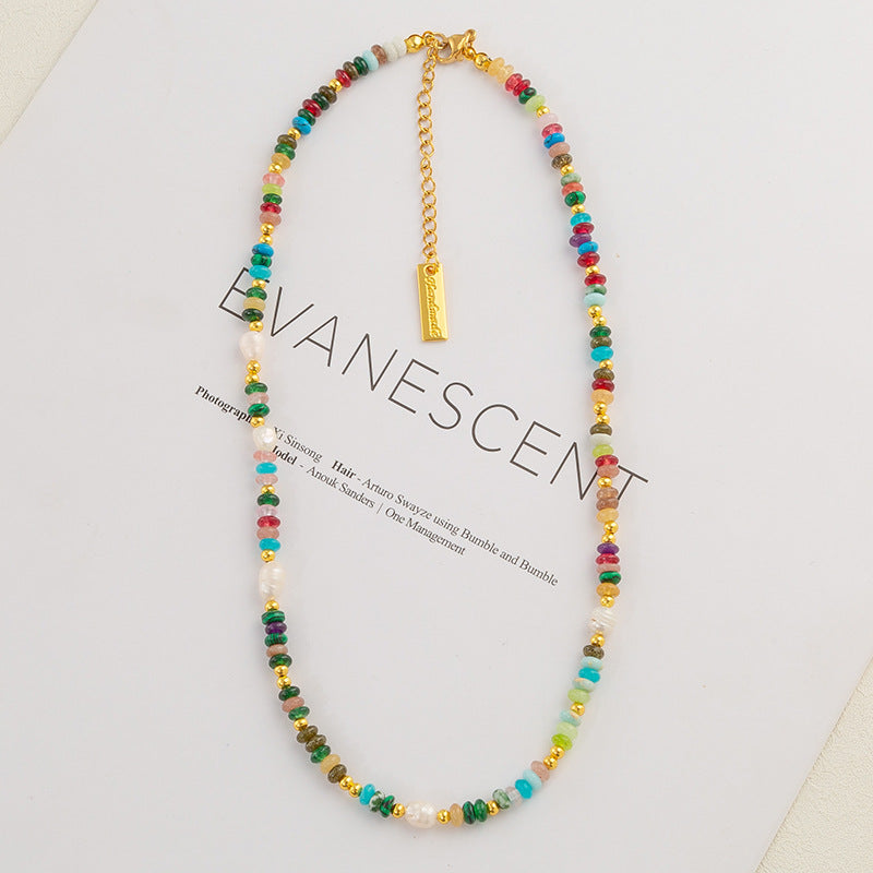 Women's Stone Colorful Pearl Glaze Dopamine Beaded Bracelets