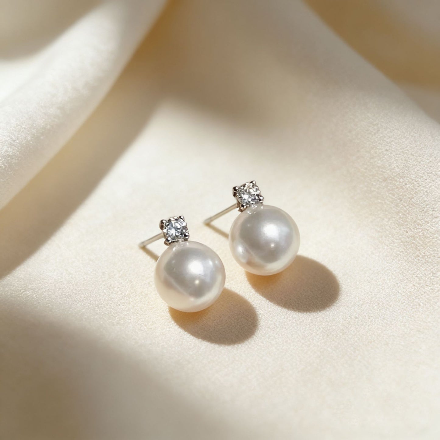 Diana Pearl Female Sier Needle Simple Elegant Cold Earrings