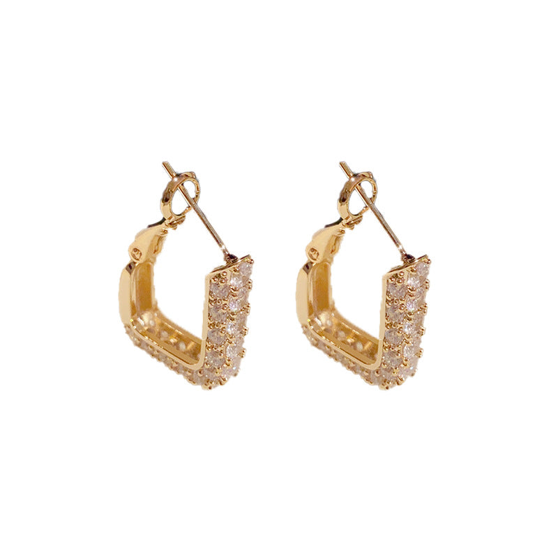 Boucles d'oreilles à fermeture à ressort carrées de luxe pour femmes, douces et légères