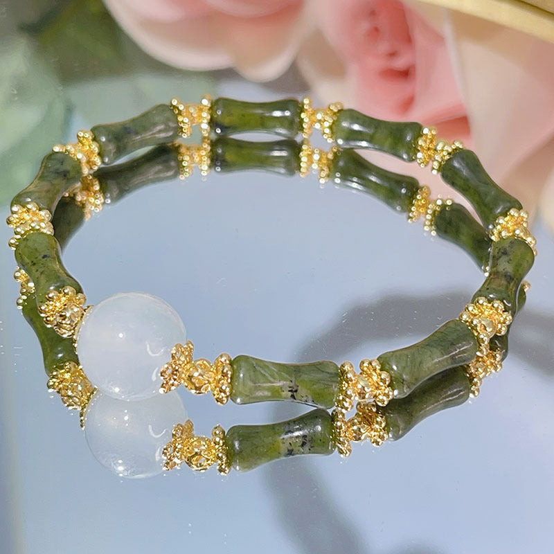 Bracelets en Jade du sud Cui rétro simples pour femmes, perles porte-bonheur