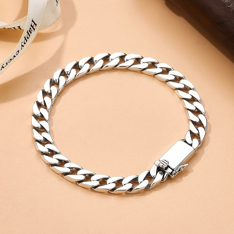 Men's Fashion Trendy Personality Miami Cuban Link Chain Metal Classic Bracelets