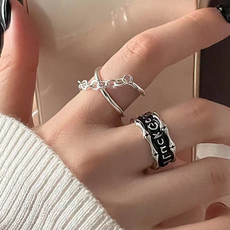 Niche Black Desert Female Twin Unique Romantic Ring