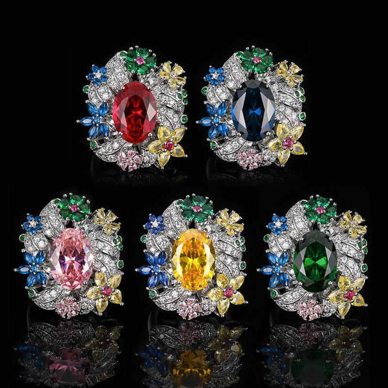 Women's Bright Peacock Emerald Open Premium Affordable Luxury Fashion Ring