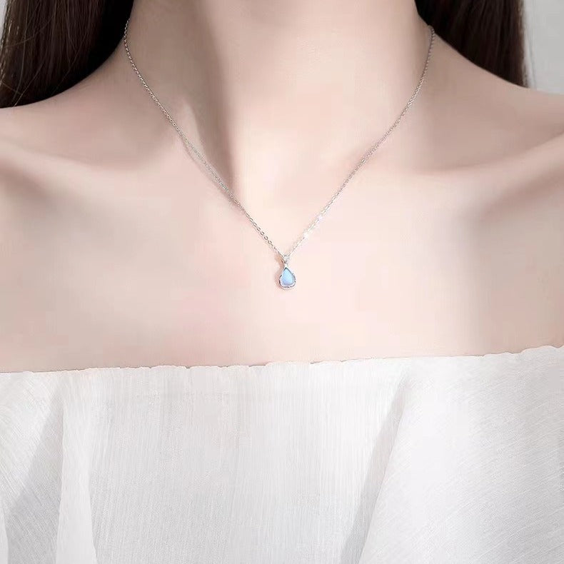 Tears High Sense Moonstone Water Drop Necklace