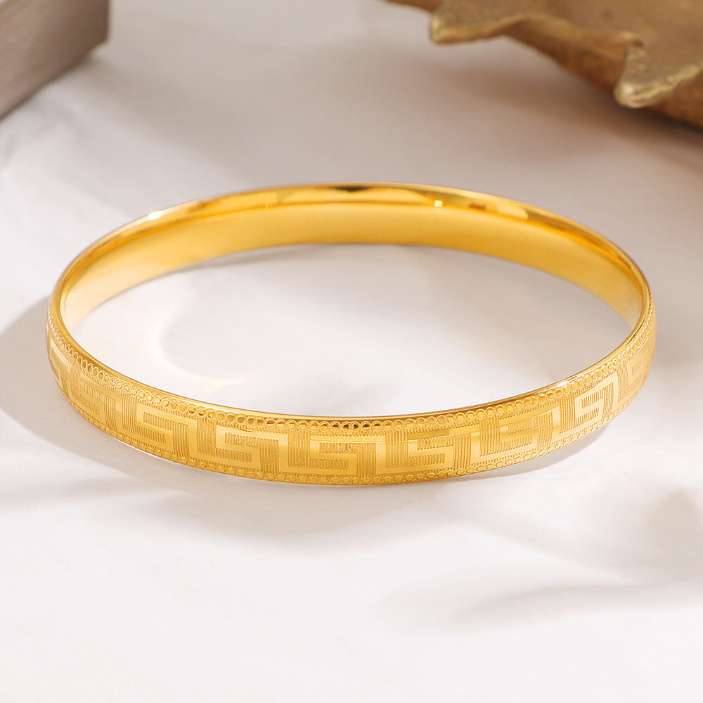 Women's Wall Pattern Fashion Simple Light Luxury High-grade Titanium Steel Does Bracelets