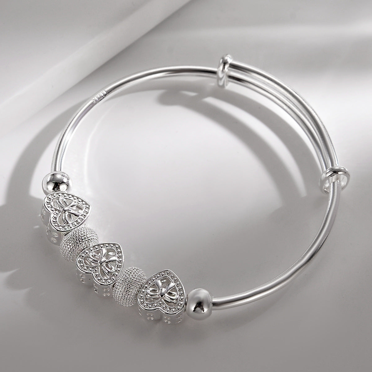 Damen Court Classical Jewelry Sier Love Heart Armbänder