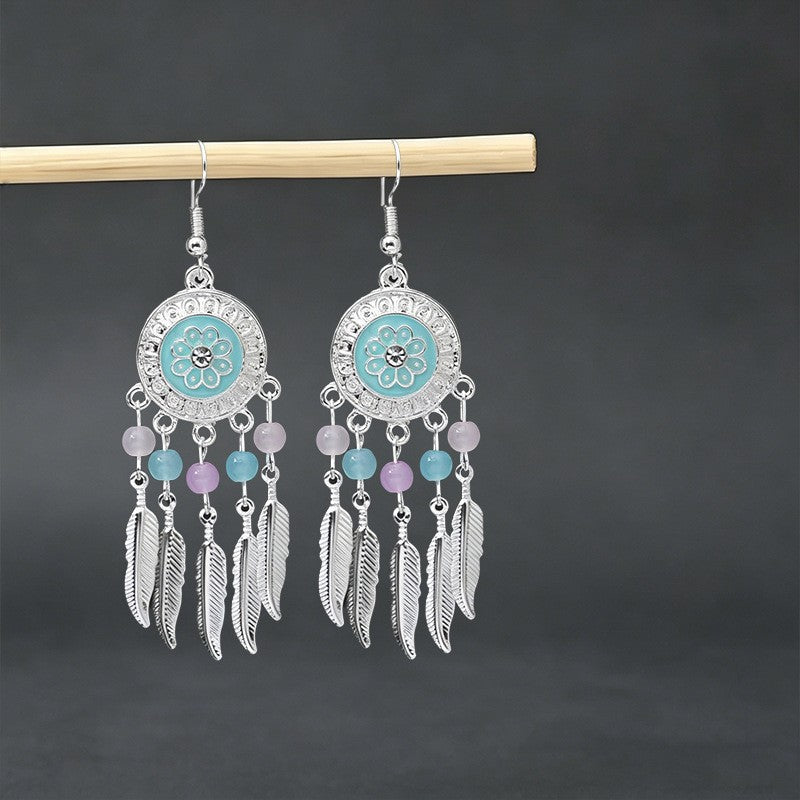 Bohemian Tassel Water Drop Summer Vacation Style Dopamine Earrings