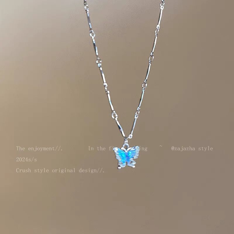 Women's Summer Cool High-grade Butterfly For Light Luxury Minority Clavicle Chain Necklace