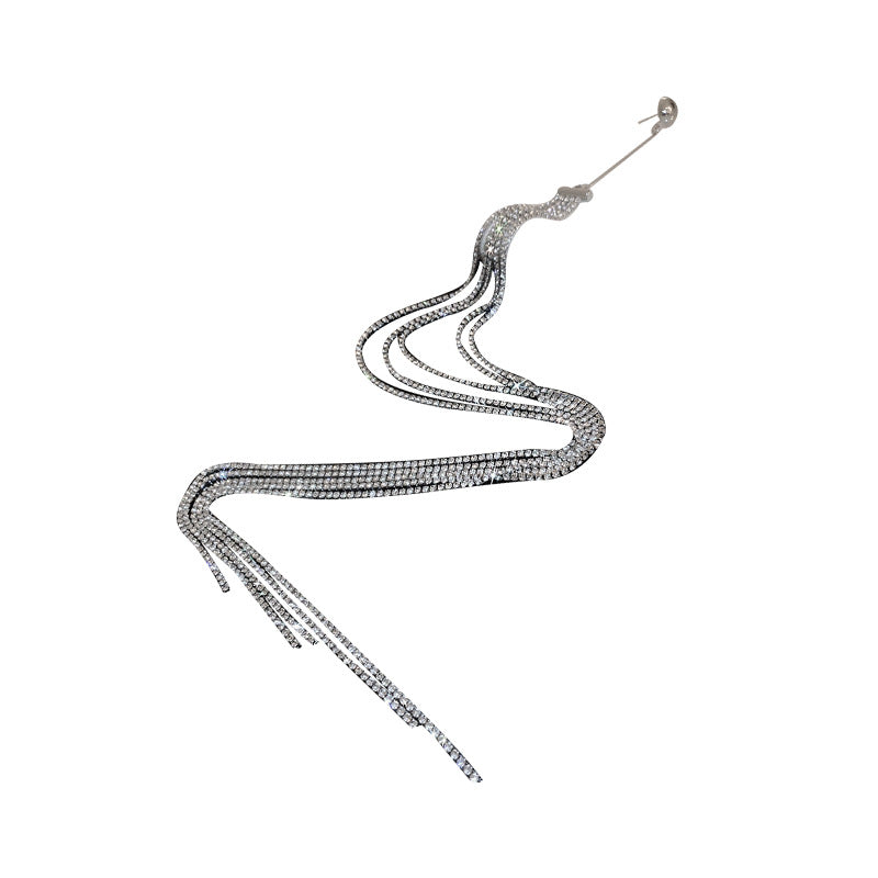 Gland aiguille en acier simple exagéré et boucles d'oreilles