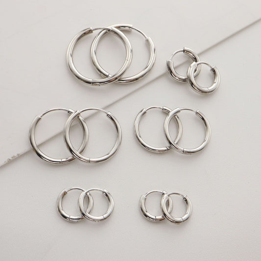 Women's & Men's Eardrop Sier Round Solid Niche Seaside Rings