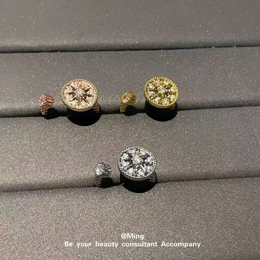 Eight Awn Star Sun Gourd Minimalist Exquisite Opening Minority Ring