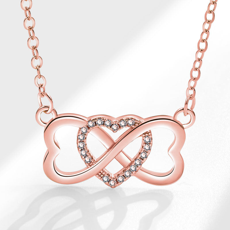 Women's Fashion Gold Heart-shaped Lucky Infinite Eternal Necklaces