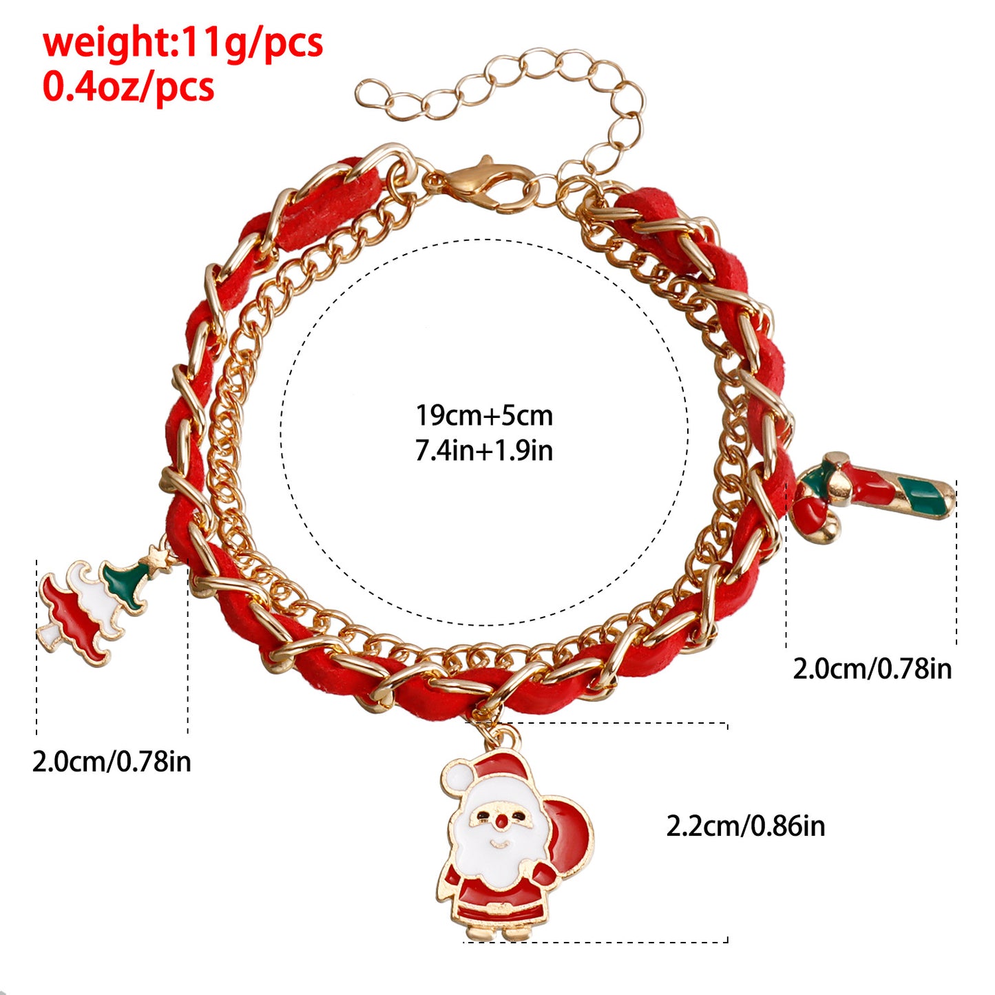 Veet Santa Claus Pendant Female Christmas Bracelets