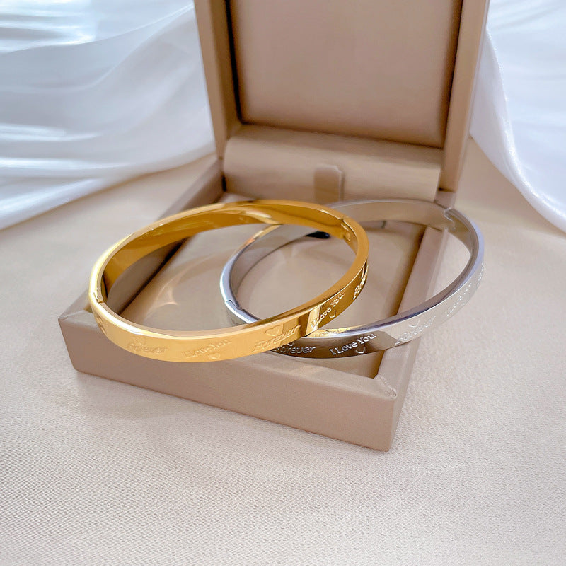 Whole Body Titanium Steel Love Minimalist Retro Fashion Bracelets