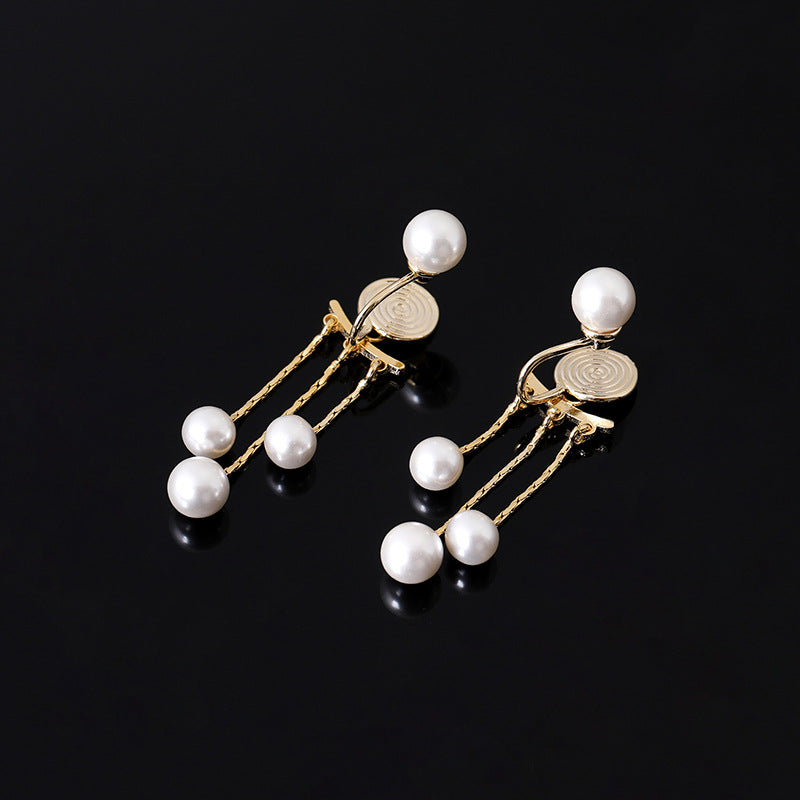 Pearl Tassel One-piece Mosquito Coil Earless Fairy Ear Clip