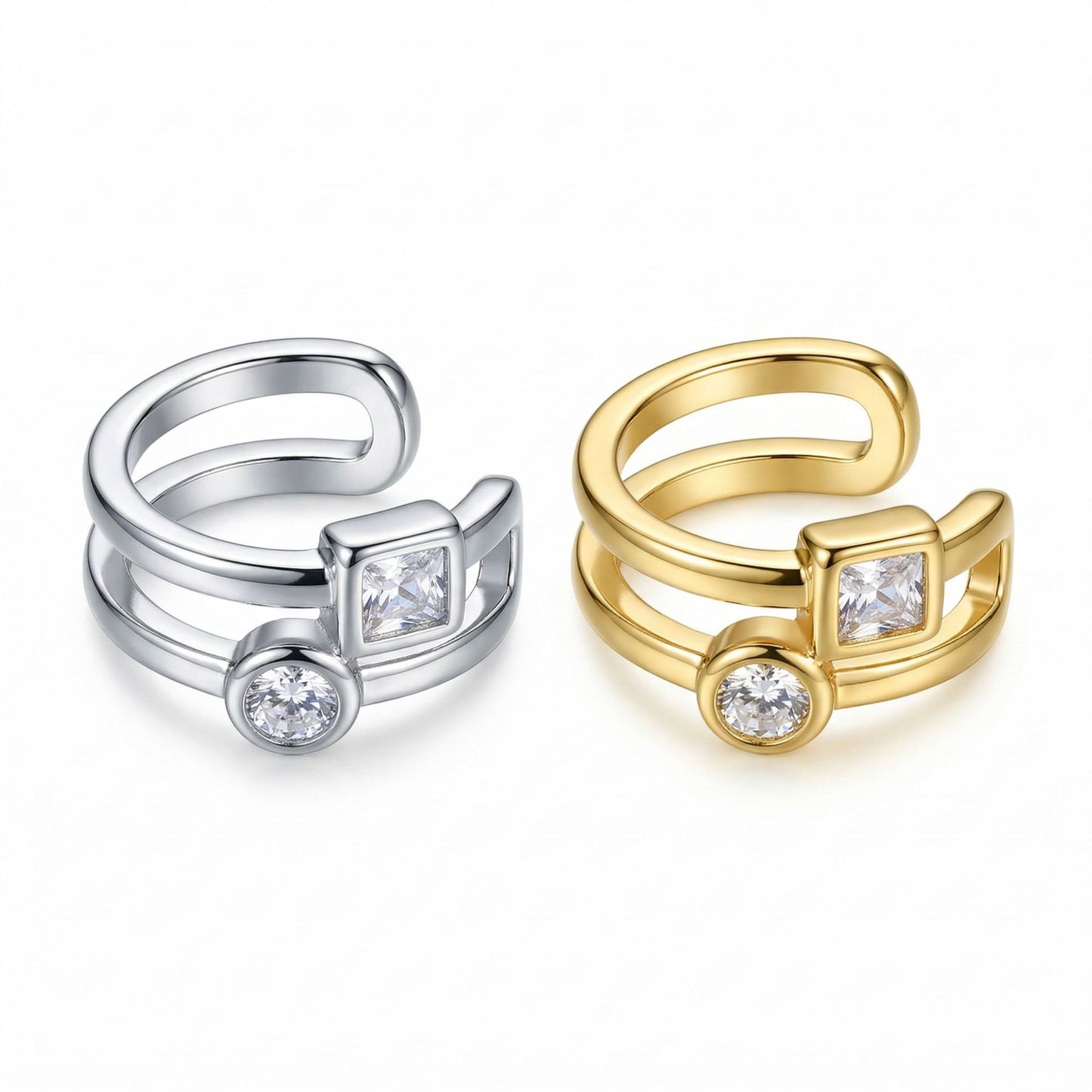 Copper Micro Inlaid Zircon Shaped Exquisite Versatile Without Ear Clip