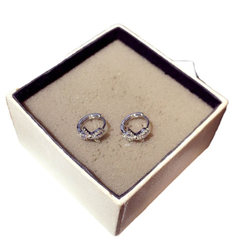 High-grade Micro Inlaid Zircon Bow Clip Ear Buckle