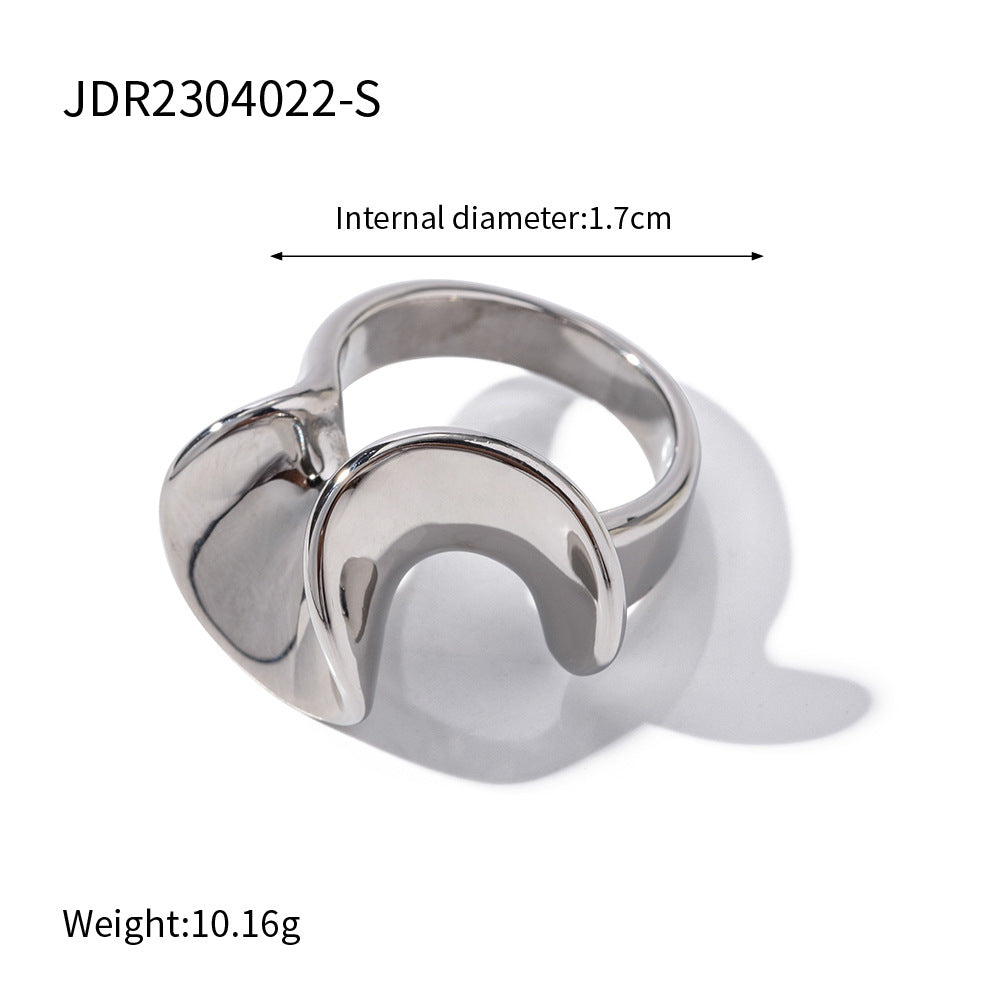 Stainless Steel Closed Light Luxury High Rings