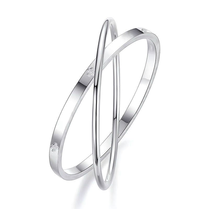 Women's Double Clover High-grade Light Luxury Exquisite Design Closed Solid Bracelet