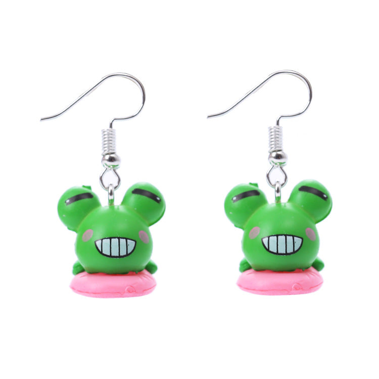 Simple Cute Simulation Frog Cartoon Doll Rings