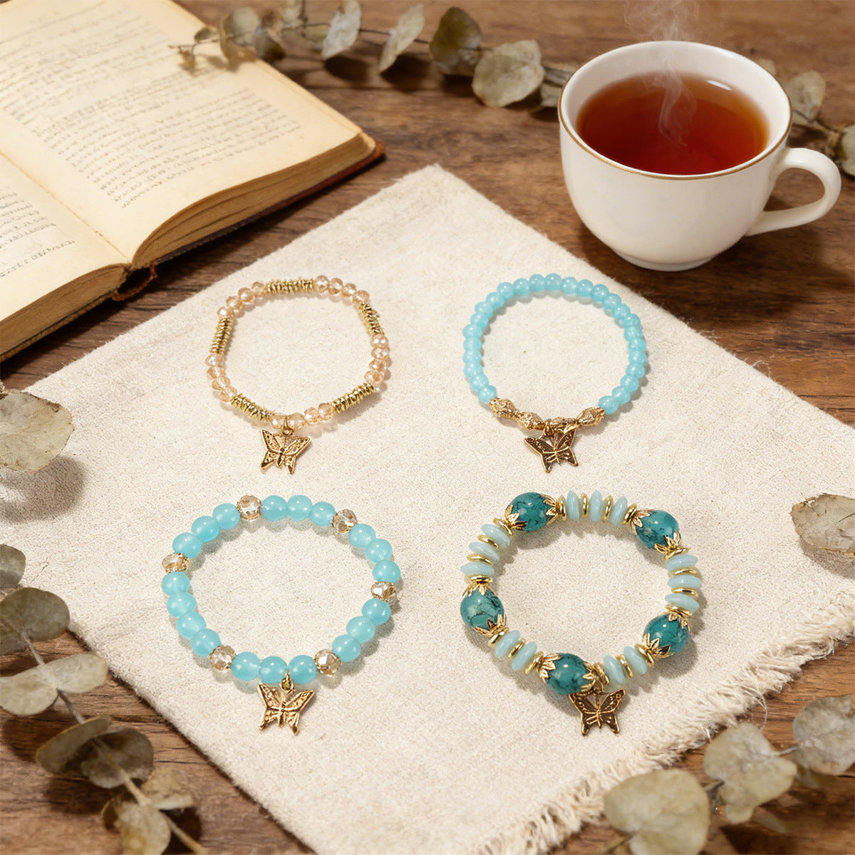 Trendy Bohemian Butterfly Crystal String Beads Bracelets