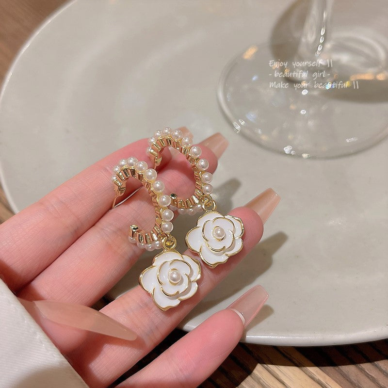 Women's Needle Fresh Flower For Mori Temperamental Stud Earrings