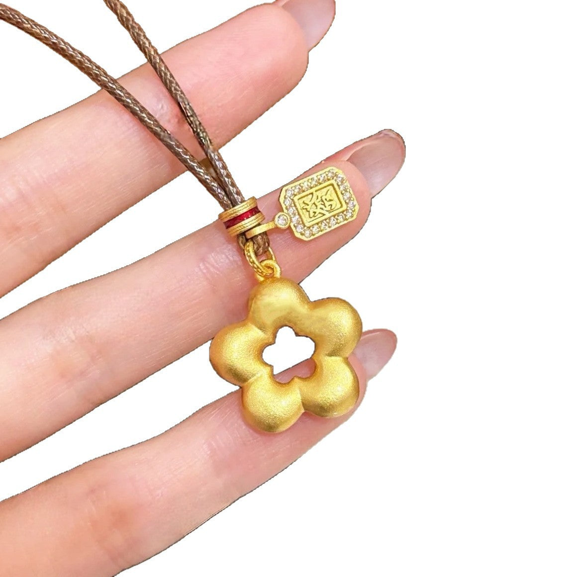 Women's Rich Small Flower Lucky Long Sweater Chain Pendants