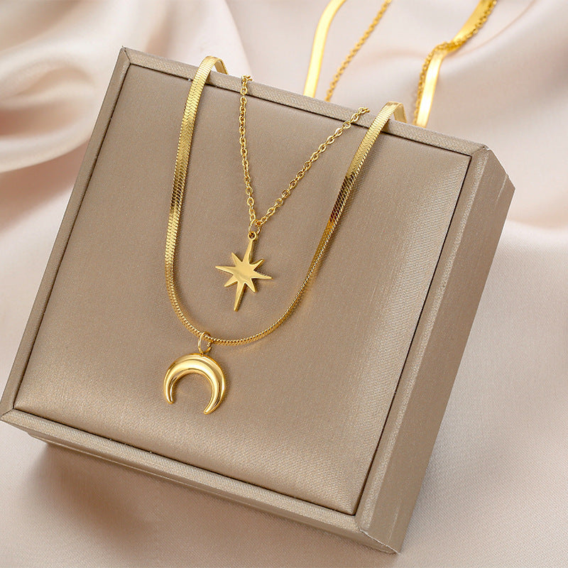 Light Luxury Minority Crescent Clavicle Chain Necklaces