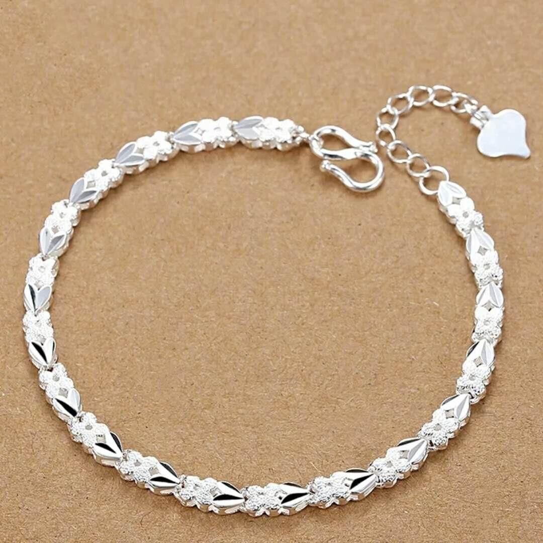 Bracelets à bijoux en forme de cœur et de trèfle plaqué argent pour femmes, à la mode, Lake