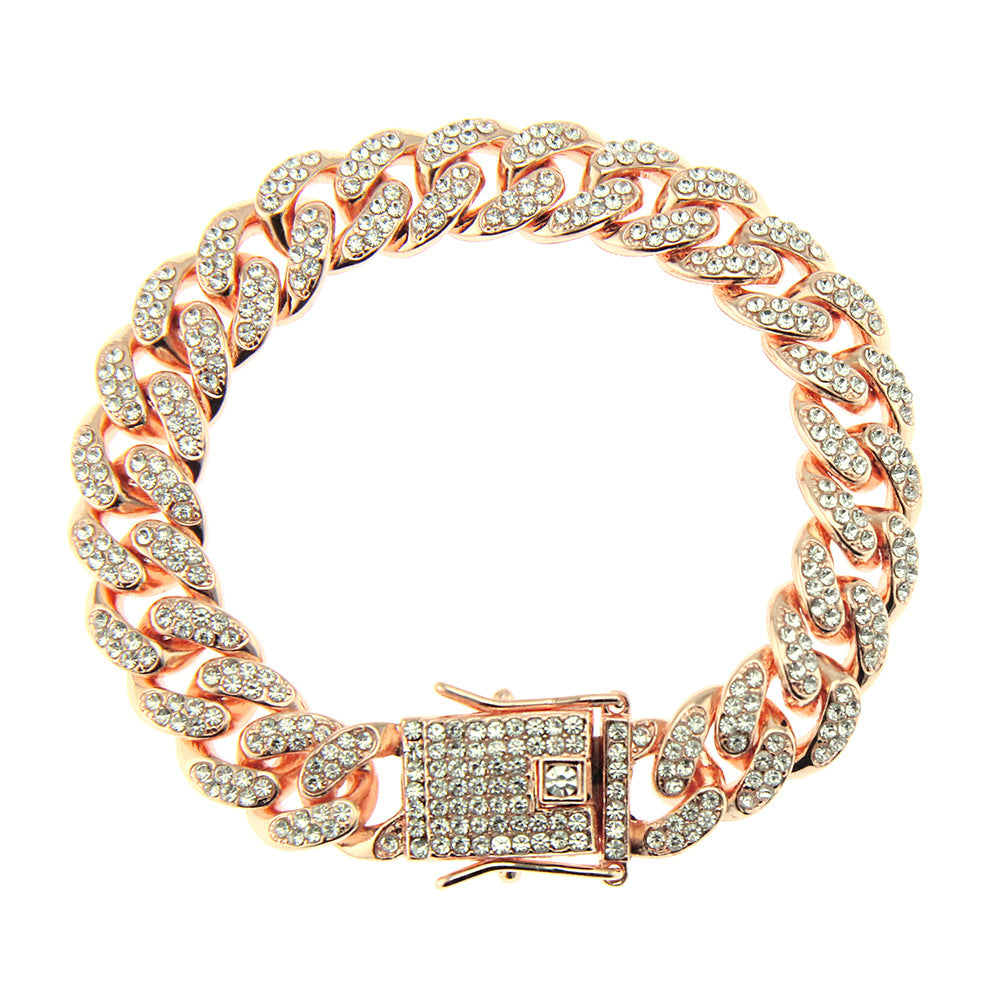 Men's Hop Ornament Full Rhinestone Cuban Fashion Bracelets