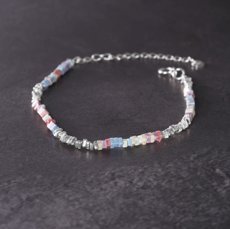 Sterling Silber weibliche unregelmäßige kleine Stücke von Dopamin-Design-Armbändern