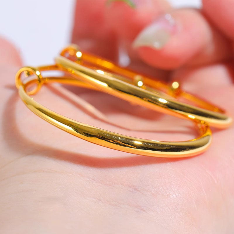 Women's Ethnic Style Gold Classic Imitation Push-pull Adjustable Round Bracelets