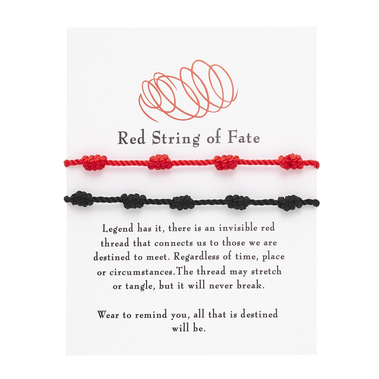 Red Rope Woven Length Adjustable Couple Paper Bracelet