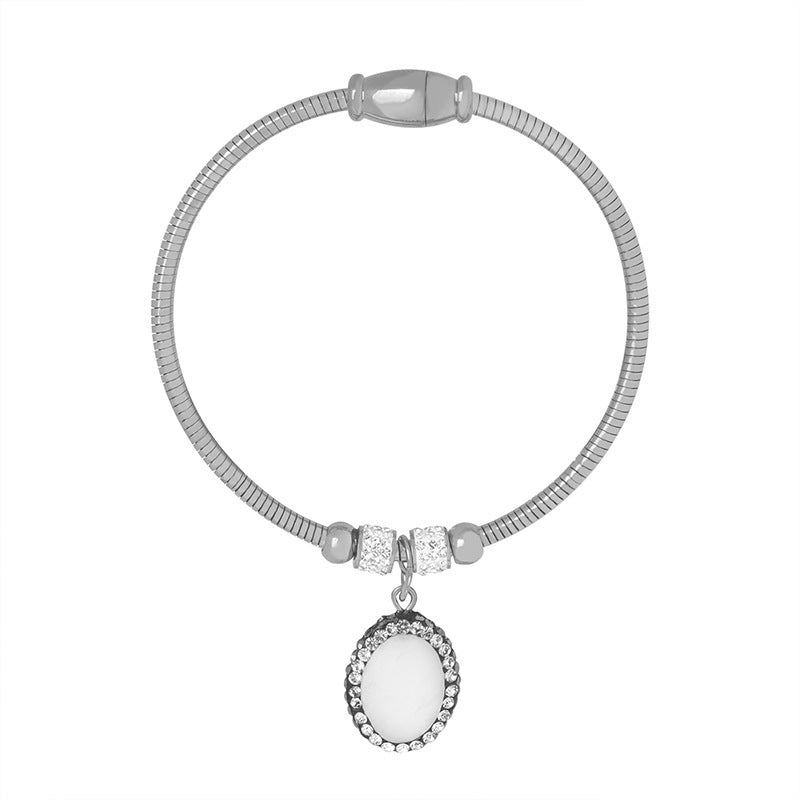 Bracelets rétro en forme de cœur pour femmes, pendentif en acier titane plaqué or