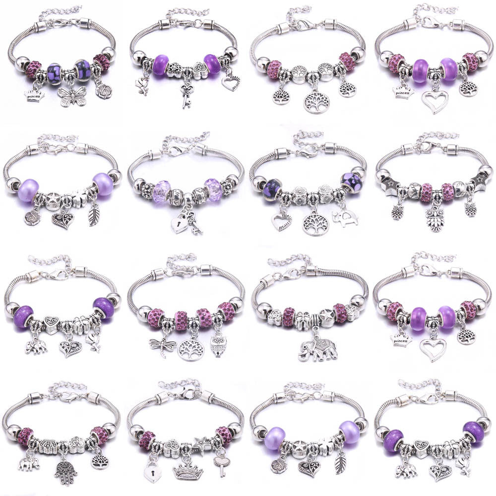 Women's Grid Popular Adjustable Crystal Love Butterfly Bracelets