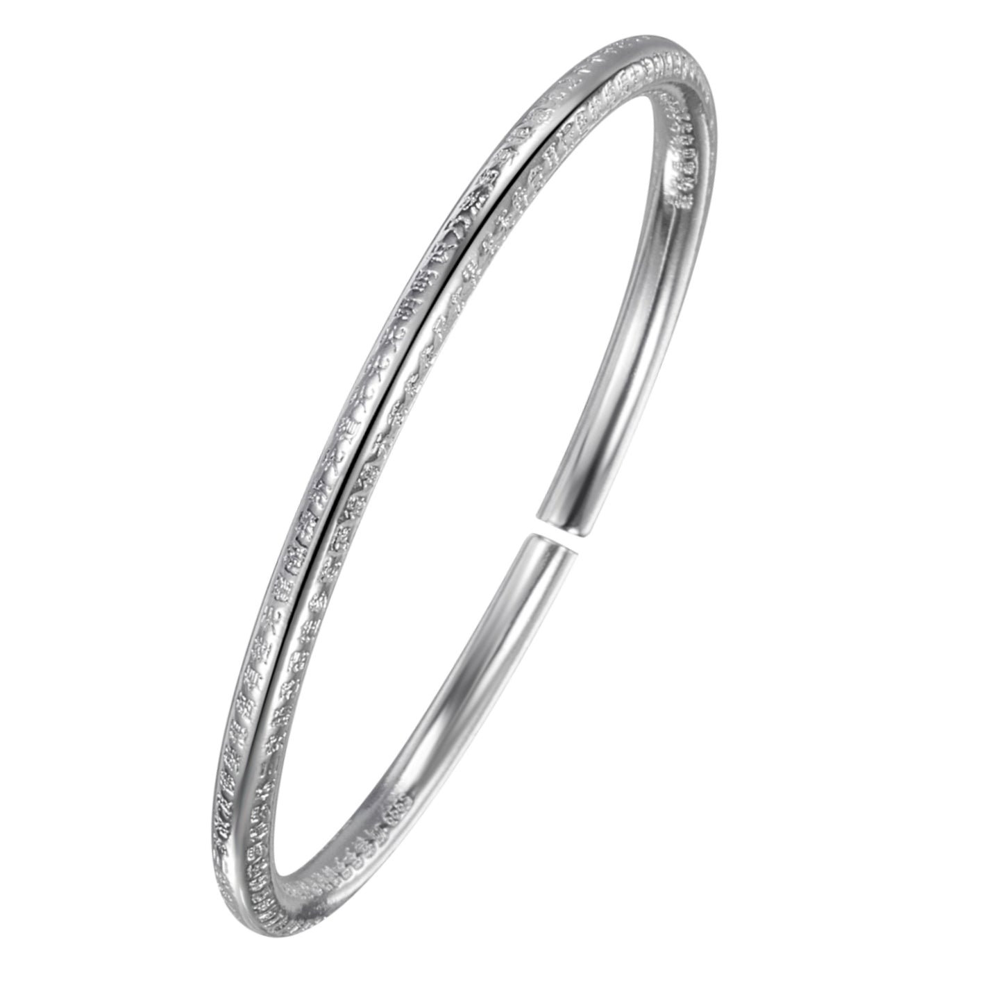Sutra Simple Opening Adjustable Text Round Tube Bracelets