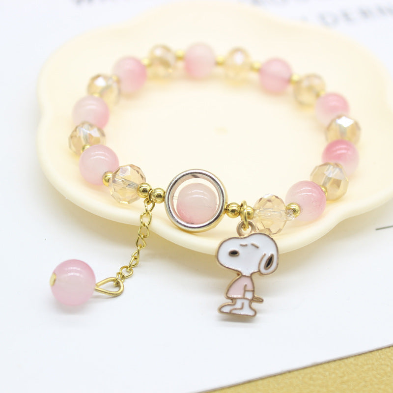 Ice Crystal Cartoon Jade Dog Clow Bracelets