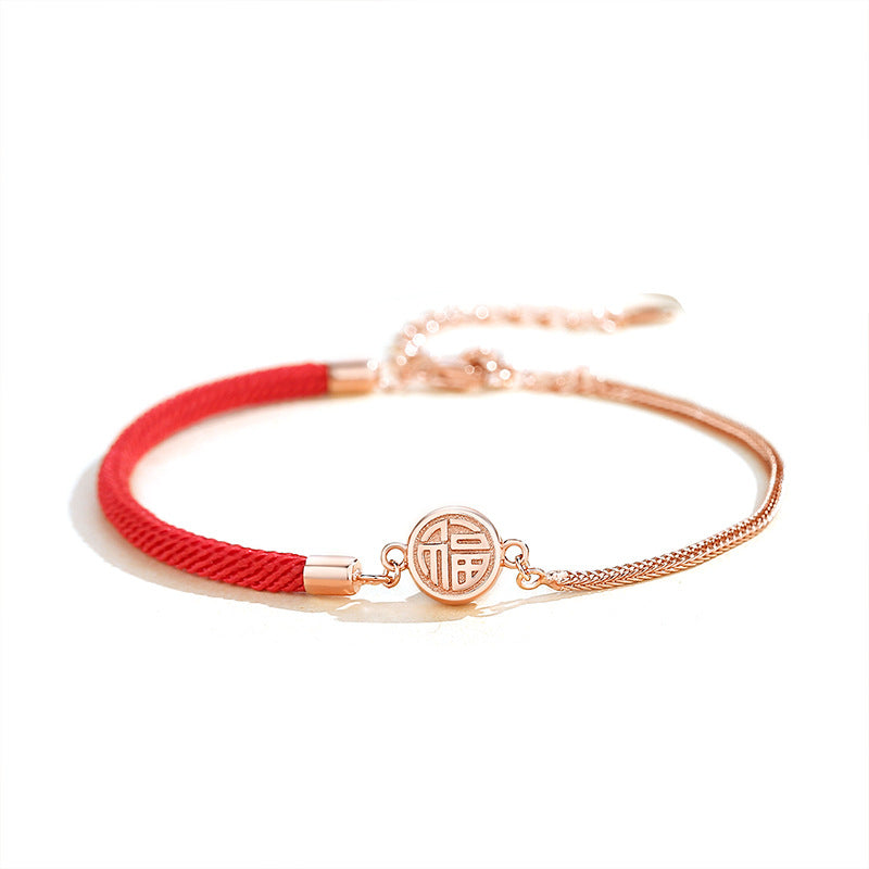 Chaîne de poignet Life Light, Bracelets de luxe en corde rouge de Style chinois