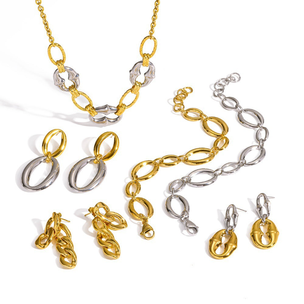 Women's Gold Color Matching Stainless Steel Light Luxury Rings