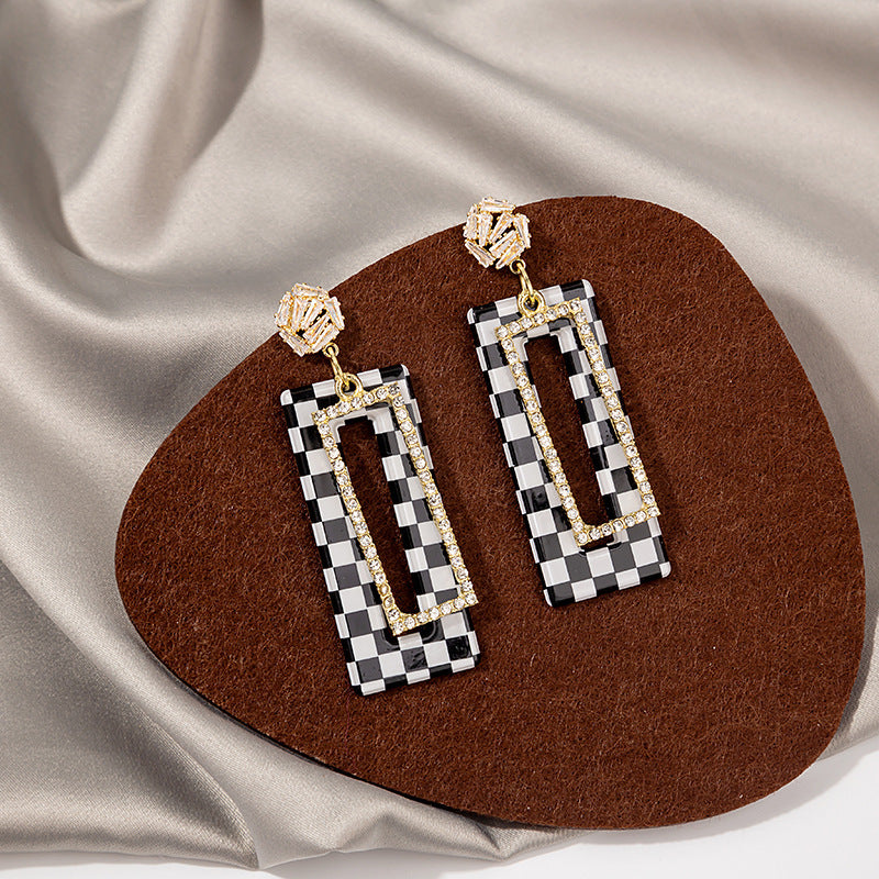 Sier Needle Flashing Collection Exquisite Full Earrings