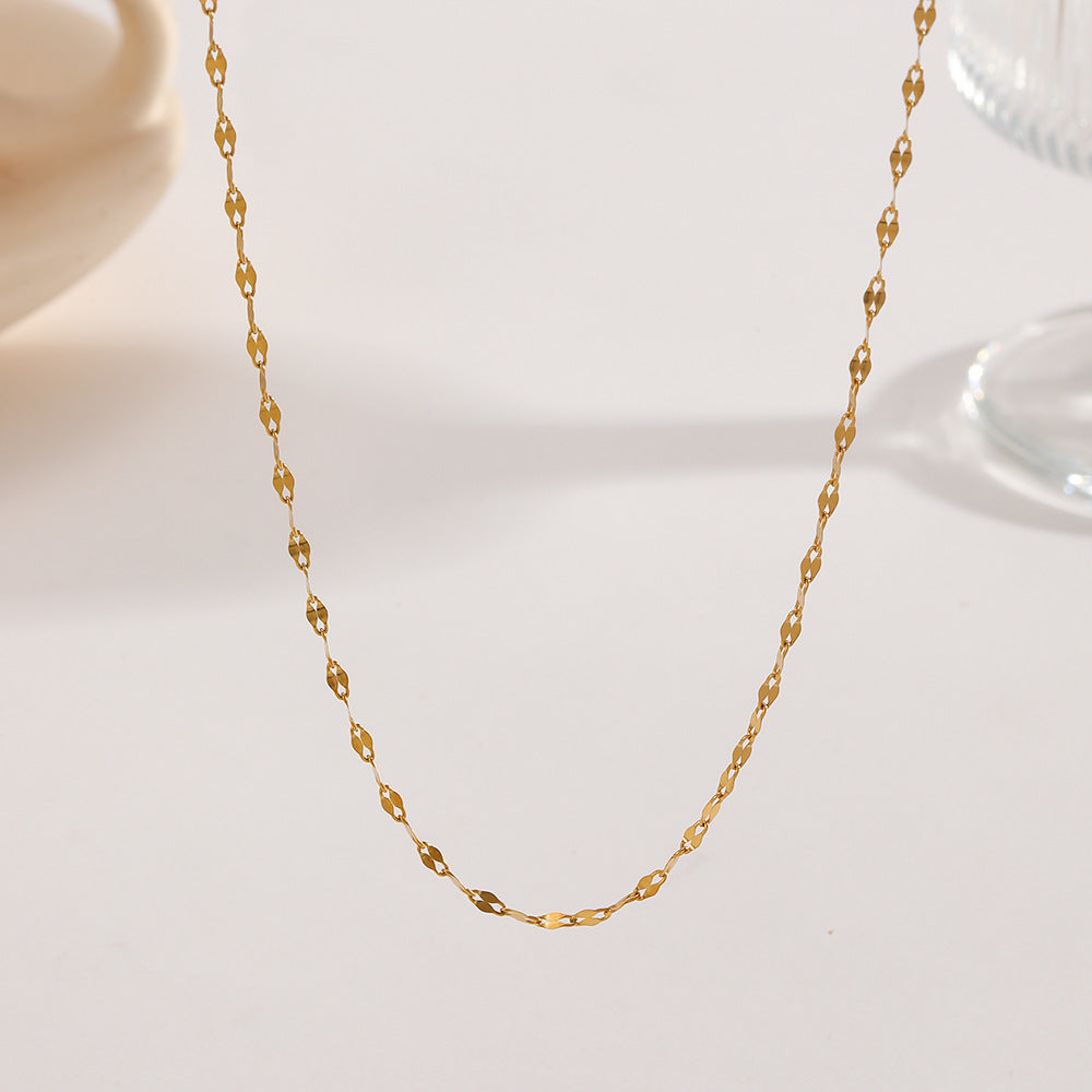 Women's Lip Clavicle Fashion Suit With Titanium Jewelry Set