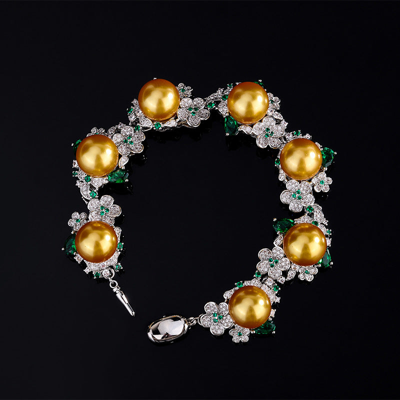 Österreichische Hofblumen-Perlen-Meergrau-Muschel-Armbänder