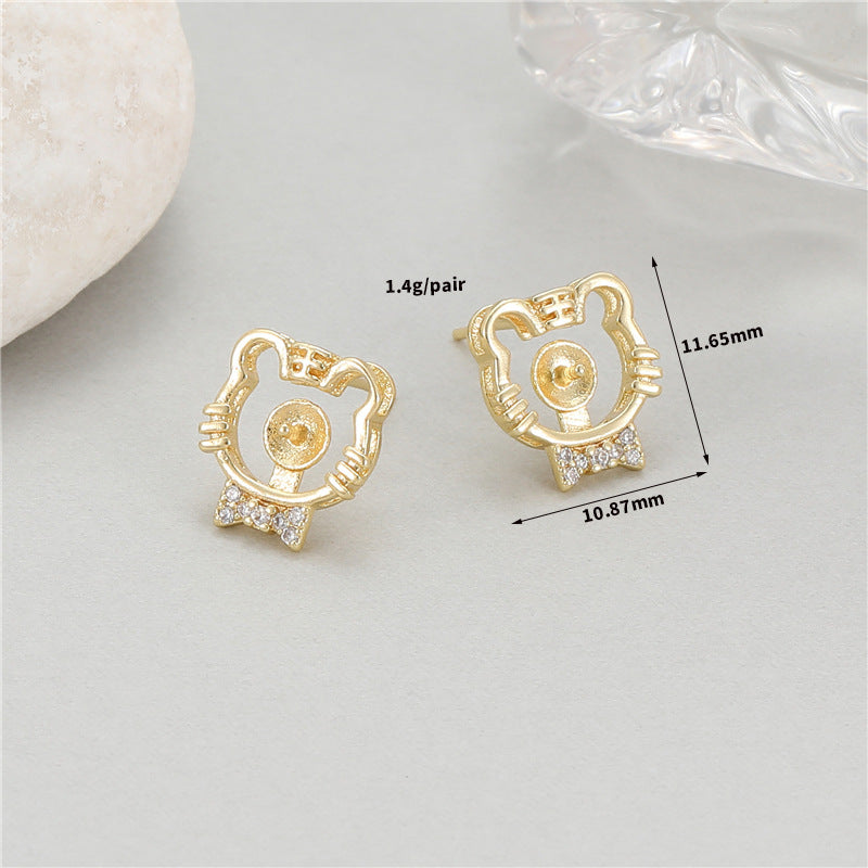 Special Interest Light Luxury High-grade Female Zircon Pearl Holder Irregular Earrings